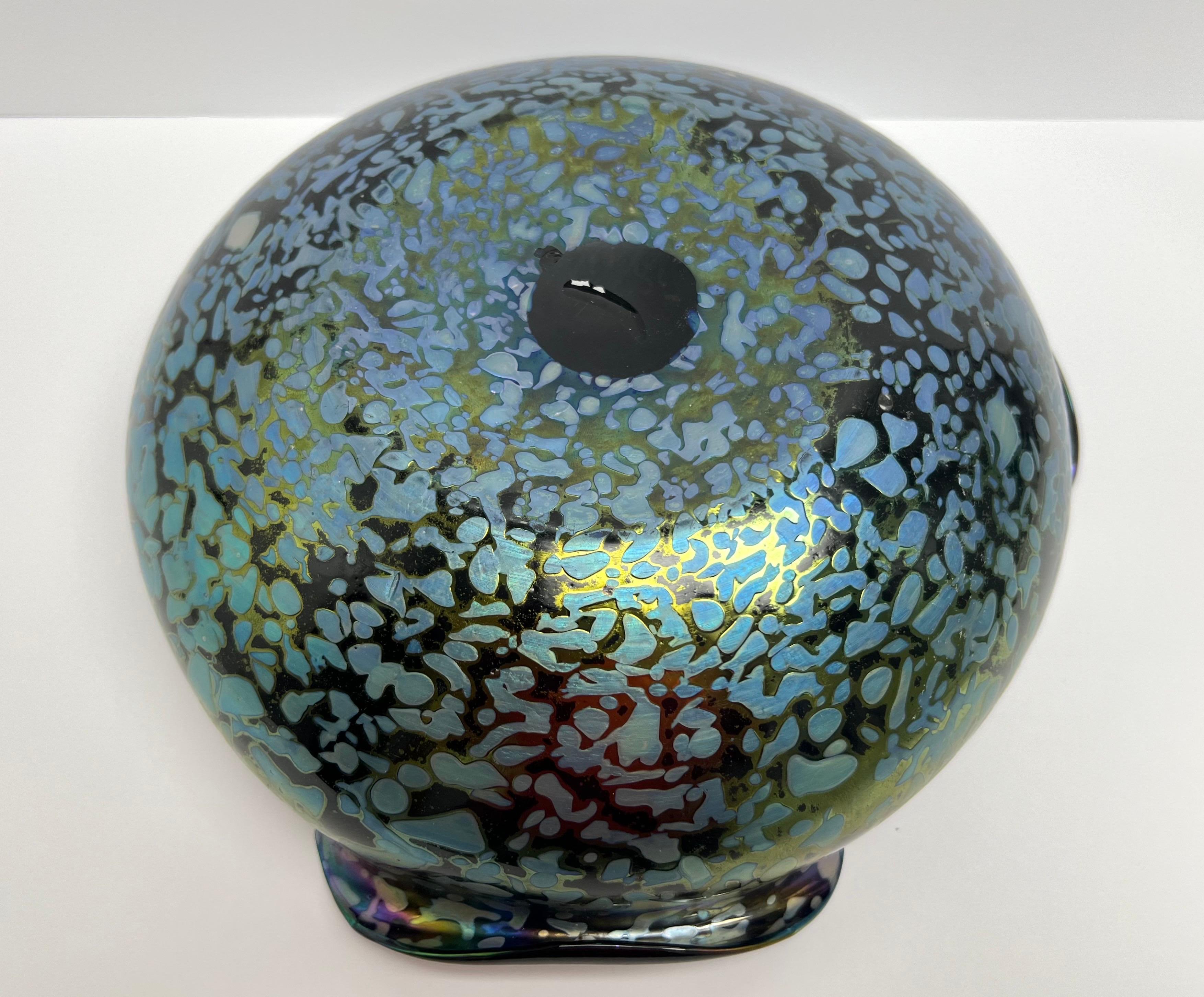 Loetz Art Glass Art Noveau Ciotola Grande Iridescente in vendita 2