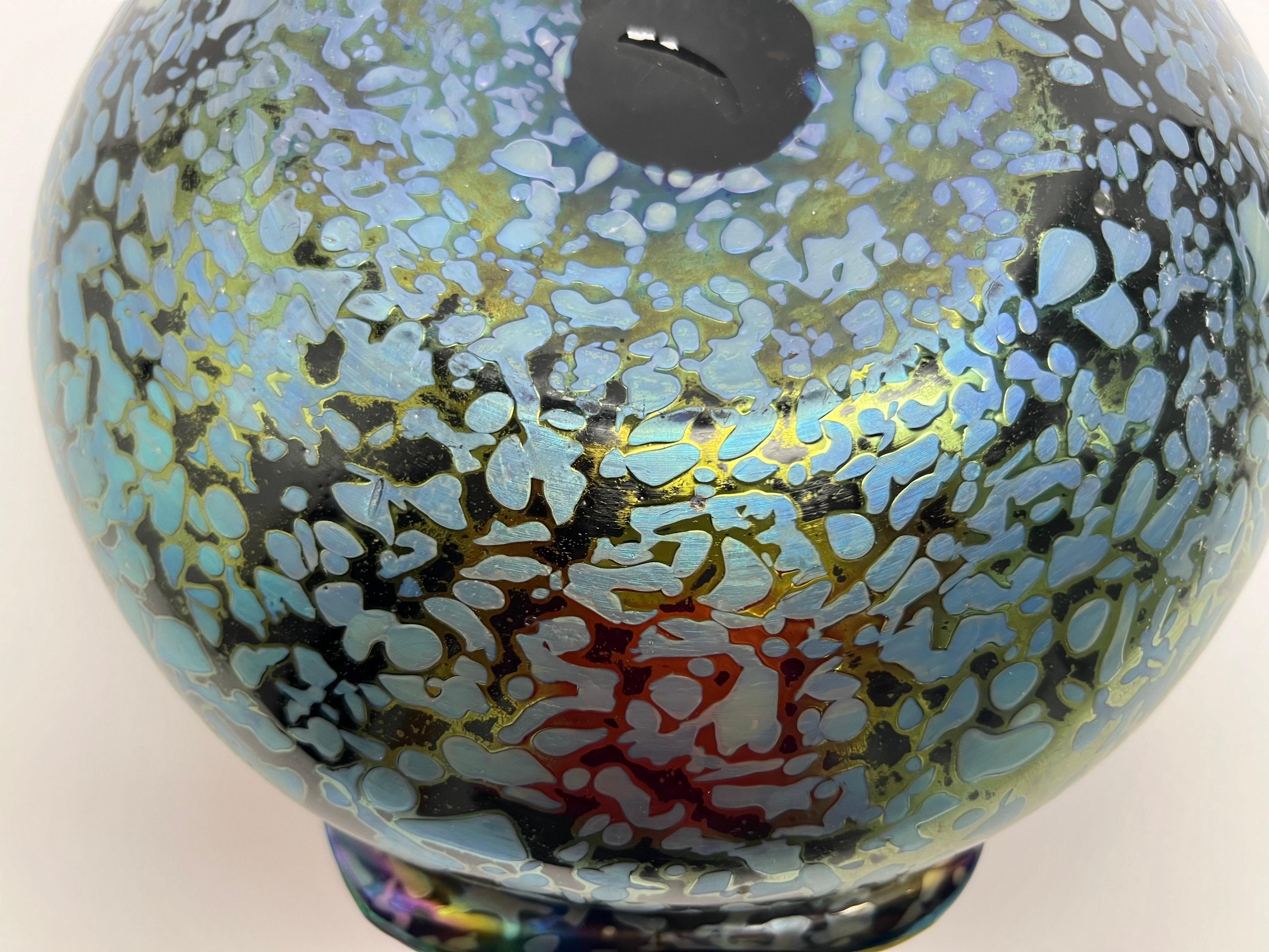 Loetz Art Glass Art Noveau Ciotola Grande Iridescente in vendita 3