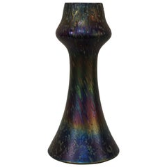 Art Glass Vase with Iridescent Glaze