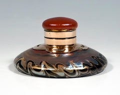Loetz Art Nouveau Glass Inkwell For E. Bakalowits & Sons, Austria, circa 1901