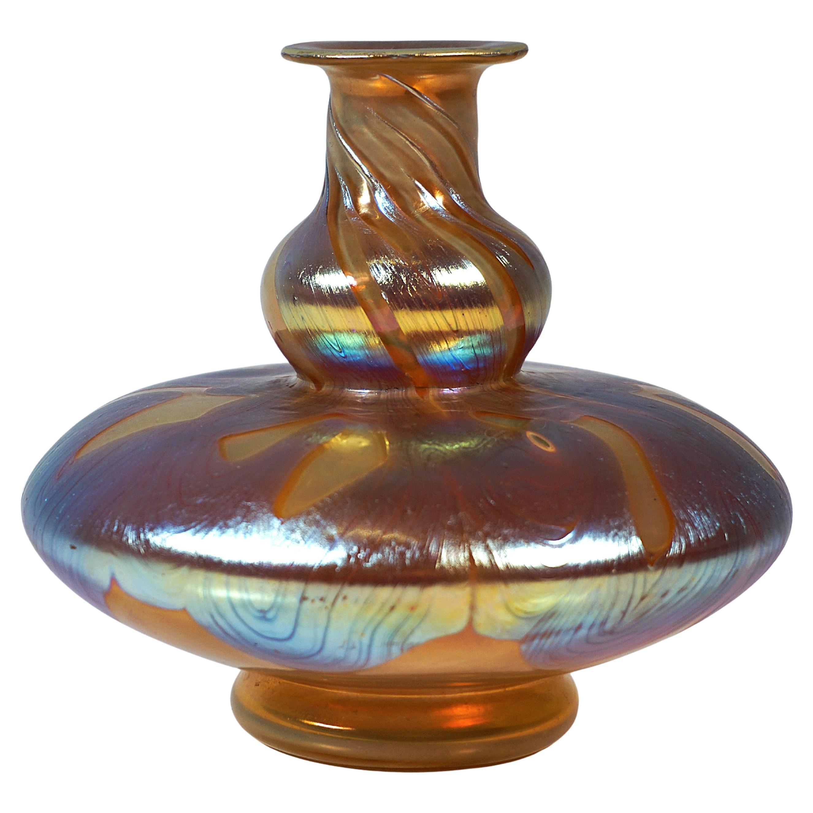 Loetz Art Nouveau Vaso in vetro Bronzo Fenomeno Genere 29, Austria-Ungheria, ca. 1900
