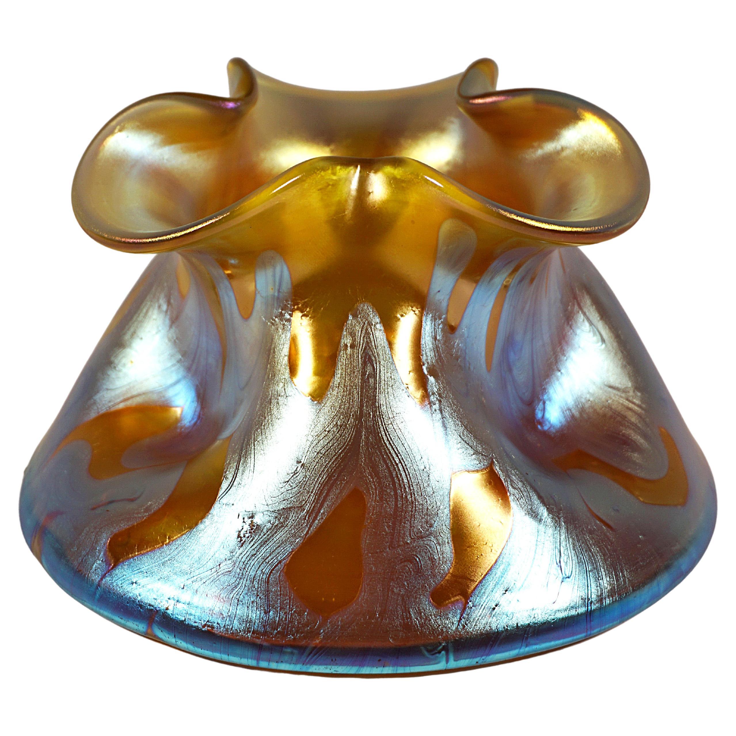 Loetz Art Nouveau Glass Vase Bronze Phenomenon Genre 29, Austria-Hungary, C 1900