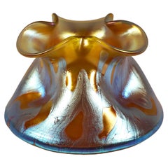 Retro Loetz Art Nouveau Glass Vase Bronze Phenomenon Genre 29, Austria-Hungary, C 1900