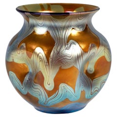 Antique Loetz Art Nouveau Glass Vase Bronze Phenomenon Genre 29, Vienna, circa 1900