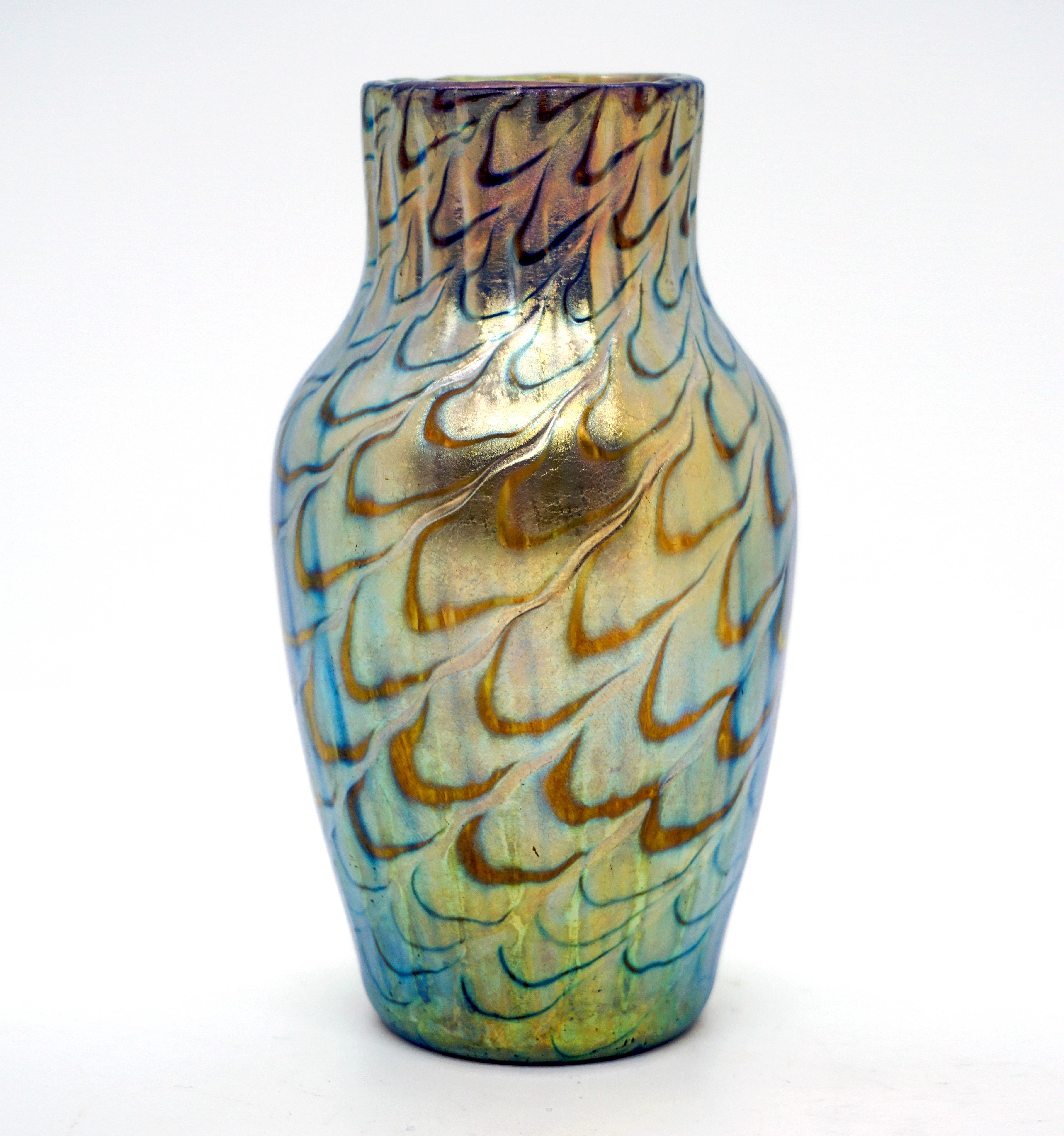 Austrian Loetz Art Nouveau Glass Vase Phenomenon Genre 7734, Austria-Hungary, circa 1898 For Sale