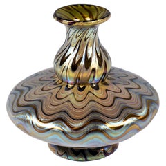 Antique Loetz Art Nouveau Glass Vase Phenomenon Gre Crete 6893, Austria-Hungary, Ca 1900