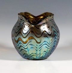Loetz Art Nouveau Glass Vase Phenomenon Gre Crete 7767, Austria-Hungary, Ca 1900