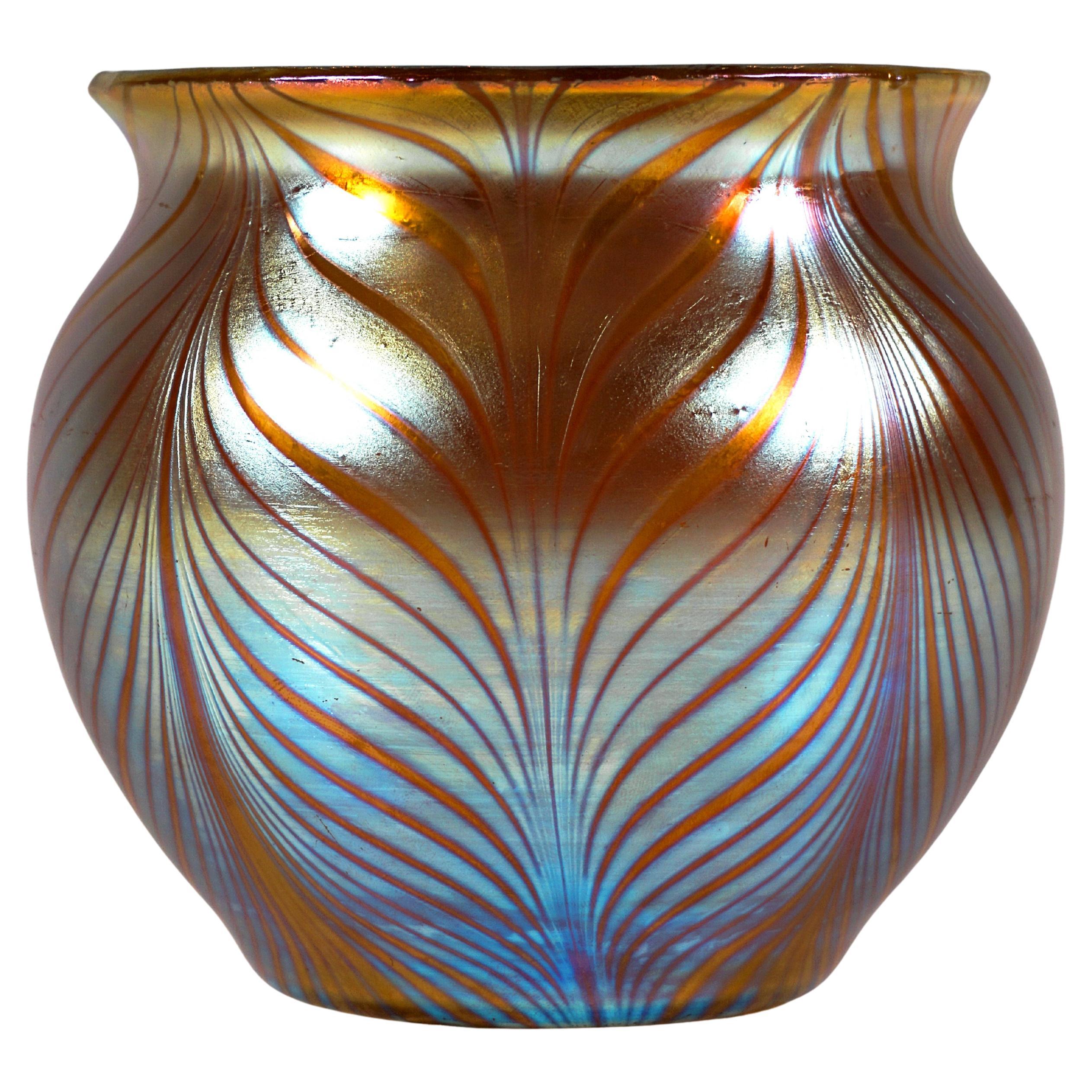 Loetz, Jugendstil-Glasvase Phenomenon Gre Orange 7501, Österreich-Ungarisch, um 1899
