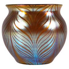 Loetz Art Nouveau Glass Vase Phenomenon Gre Orange 7501, Austria-Hungary, C 1899