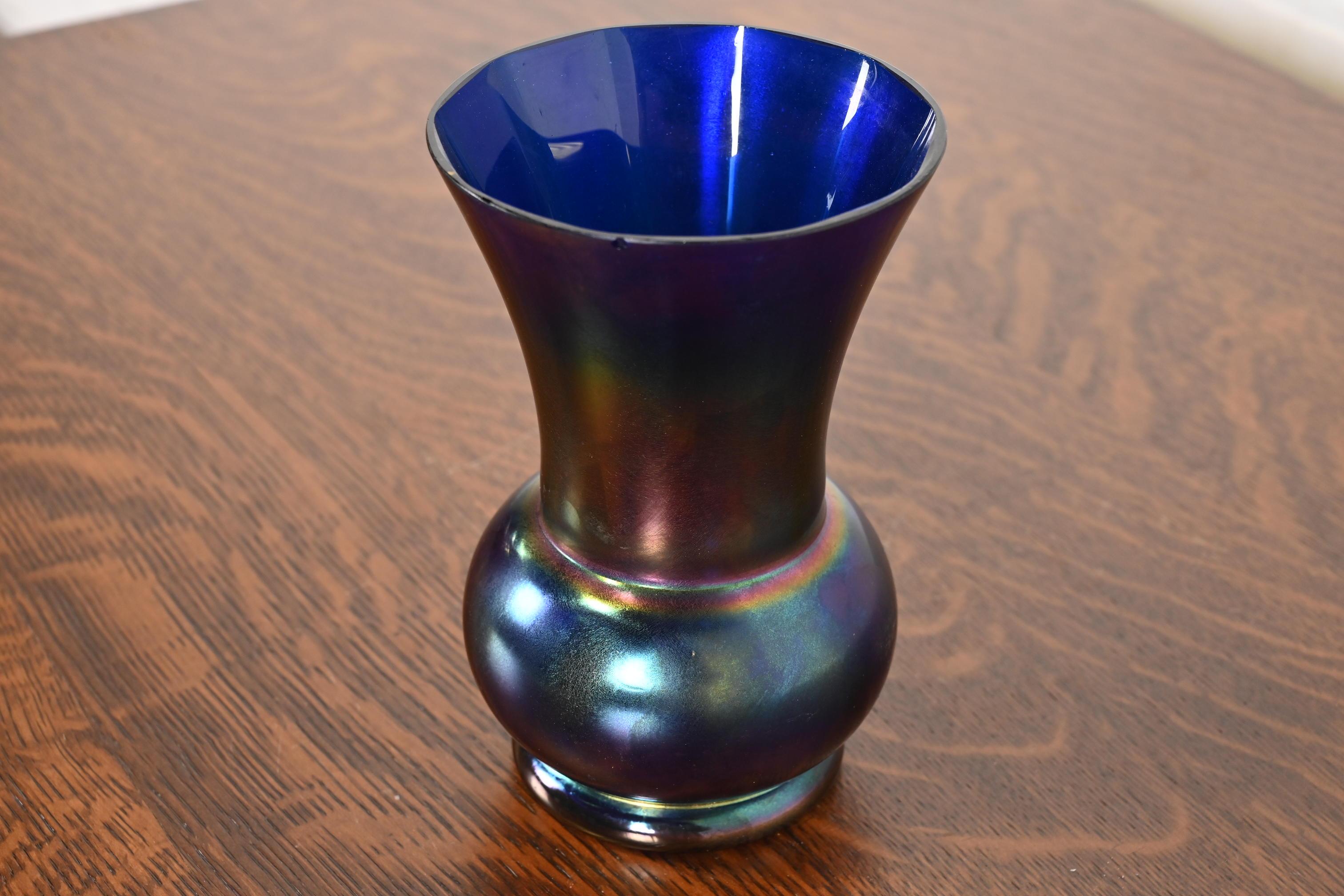 Loetz Art Nouveau Iridescent Art Glass Vase In Good Condition For Sale In South Bend, IN