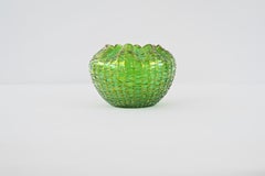 Loetz Art Nouveau Jugendstil Iridescent Green and Gold Art Glass Bowl