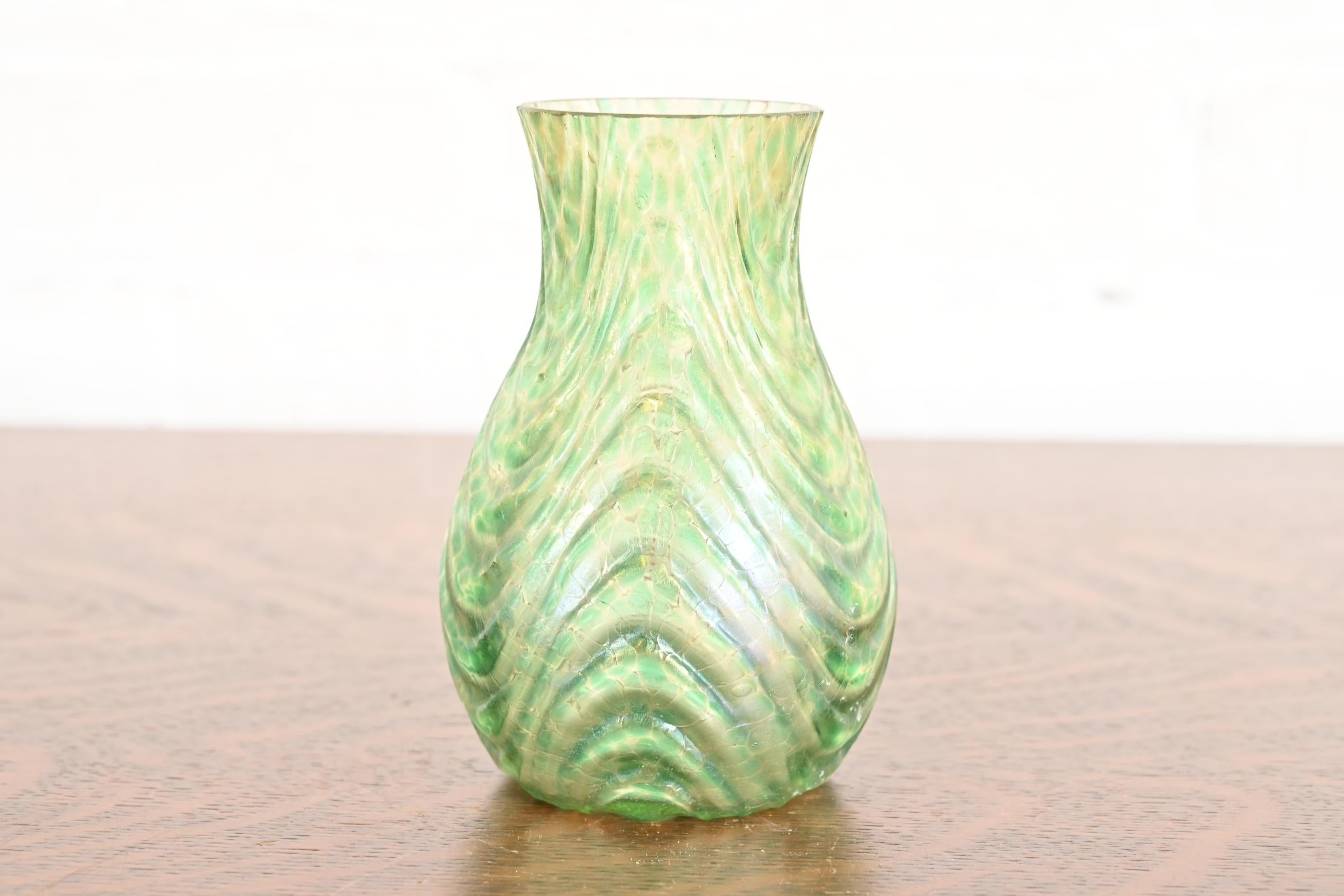 A gorgeous Art Nouveau period Oceanik iridescent art glass vase

By Loetz

Austria, Circa 1900

Measures: 3.25