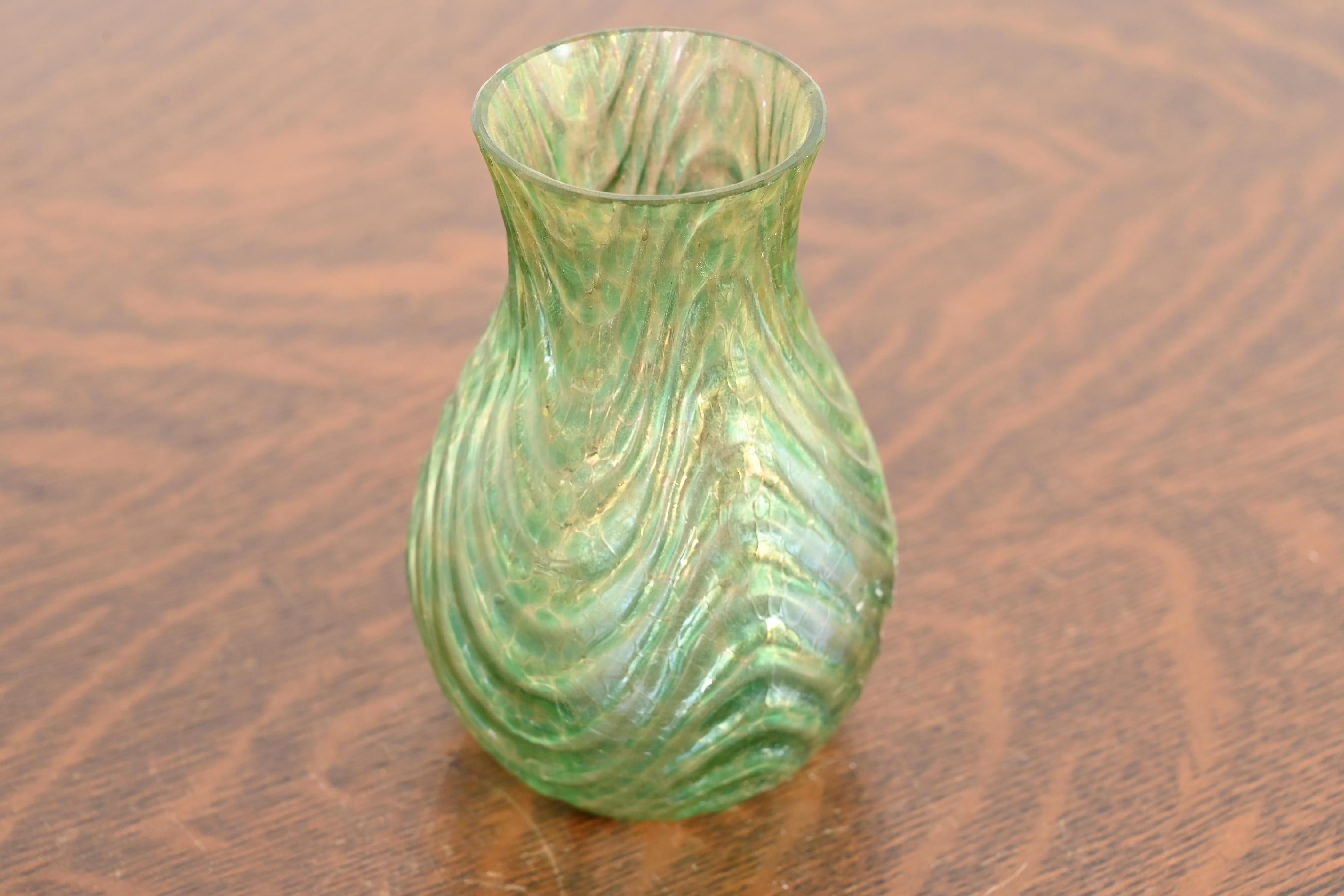 Austrian Loetz Art Nouveau Oceanik Iridescent Art Glass Vase For Sale