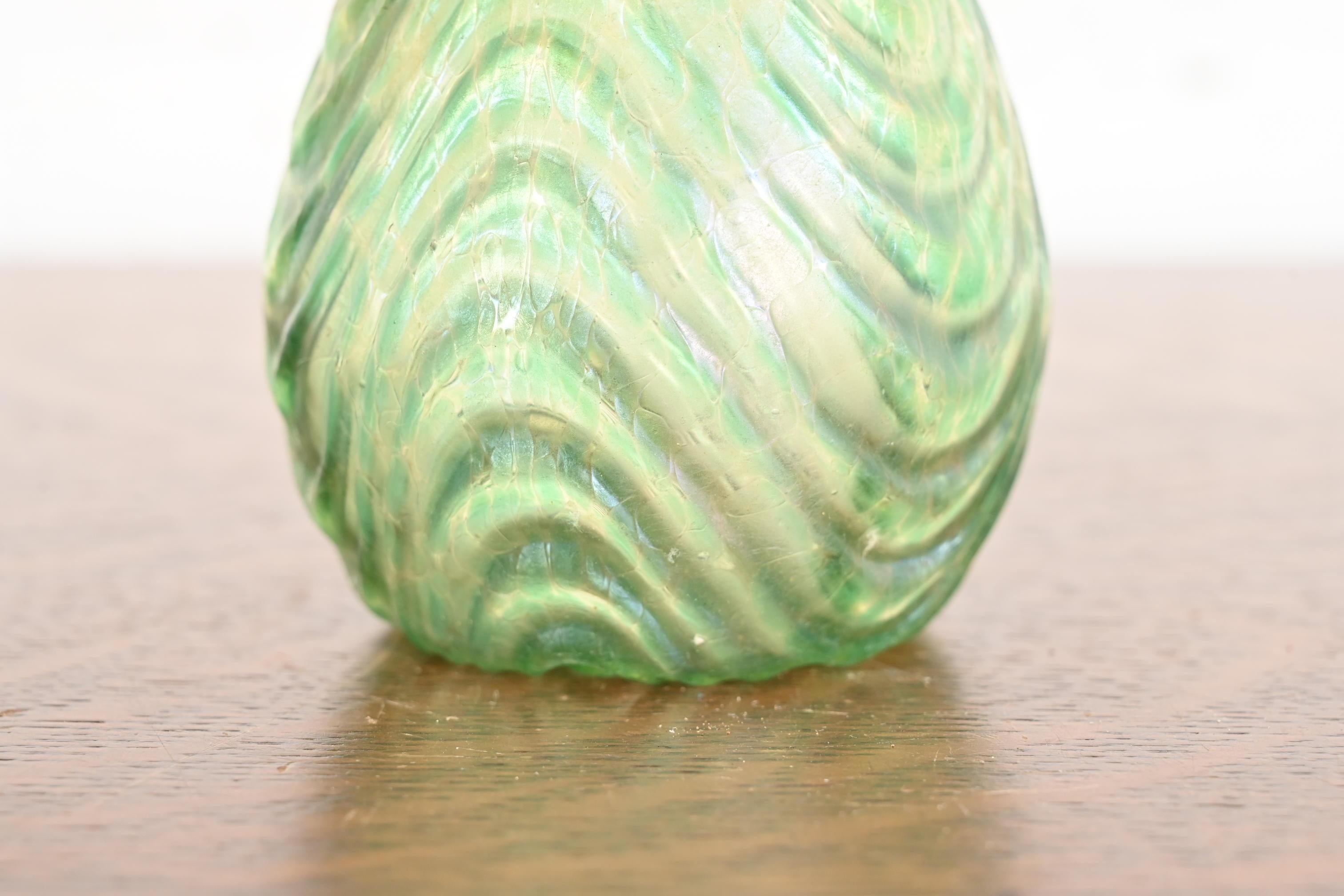 Loetz Art Nouveau Oceanik Iridescent Art Glass Vase For Sale 2