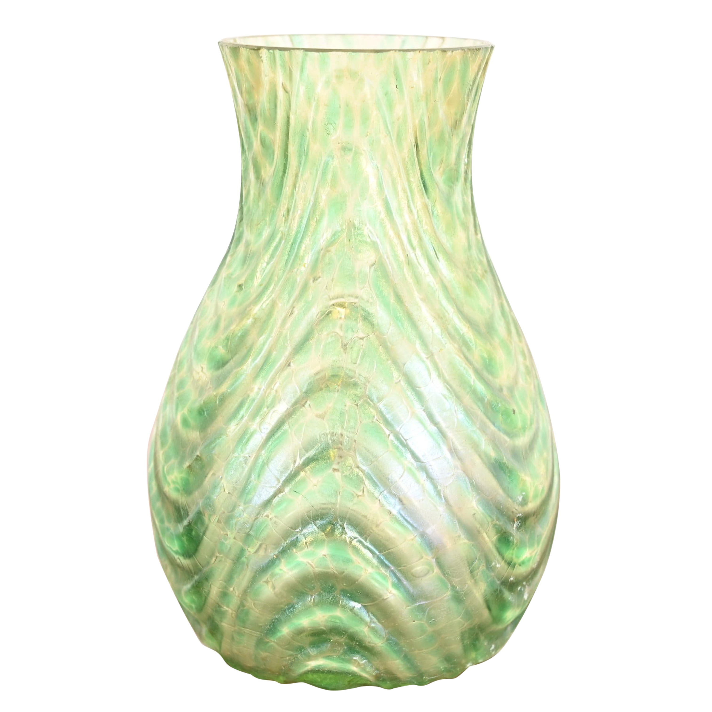 Loetz Art Nouveau Oceanik Iridescent Art Glass Vase