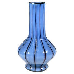 Vase Tango Art Nouveau Loetz, Exécution 157 Bleu ciel-Noir, Autriche-Hongrie 1914