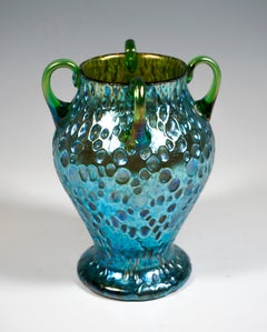 Loetz Art Nouveau Vase Crete Diaspora Silver Iris, Austria-Hungary, Around 1902