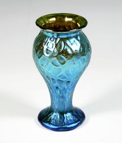 Loetz Art Nouveau Vase, Crete Diaspora Silver Iris, Austria-Hungary, Around 1902