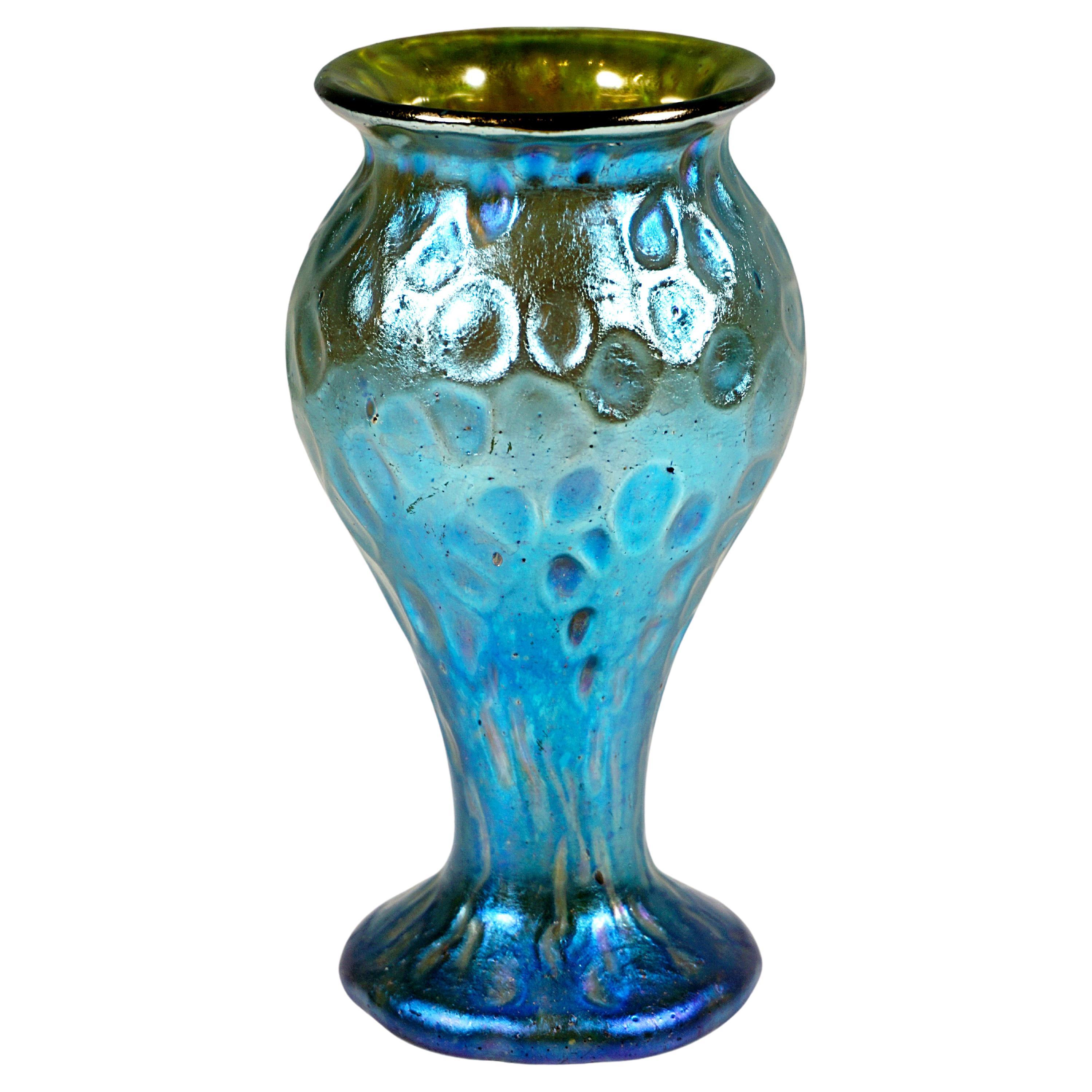 Loetz Art Nouveau Vase, Crete Diaspora Silver Iris, Austria-Hungary, Around 1902 For Sale