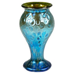 Loetz Art Nouveau Vase, Crete Diaspora Silver Iris, Austria-Hungary, Around 1902