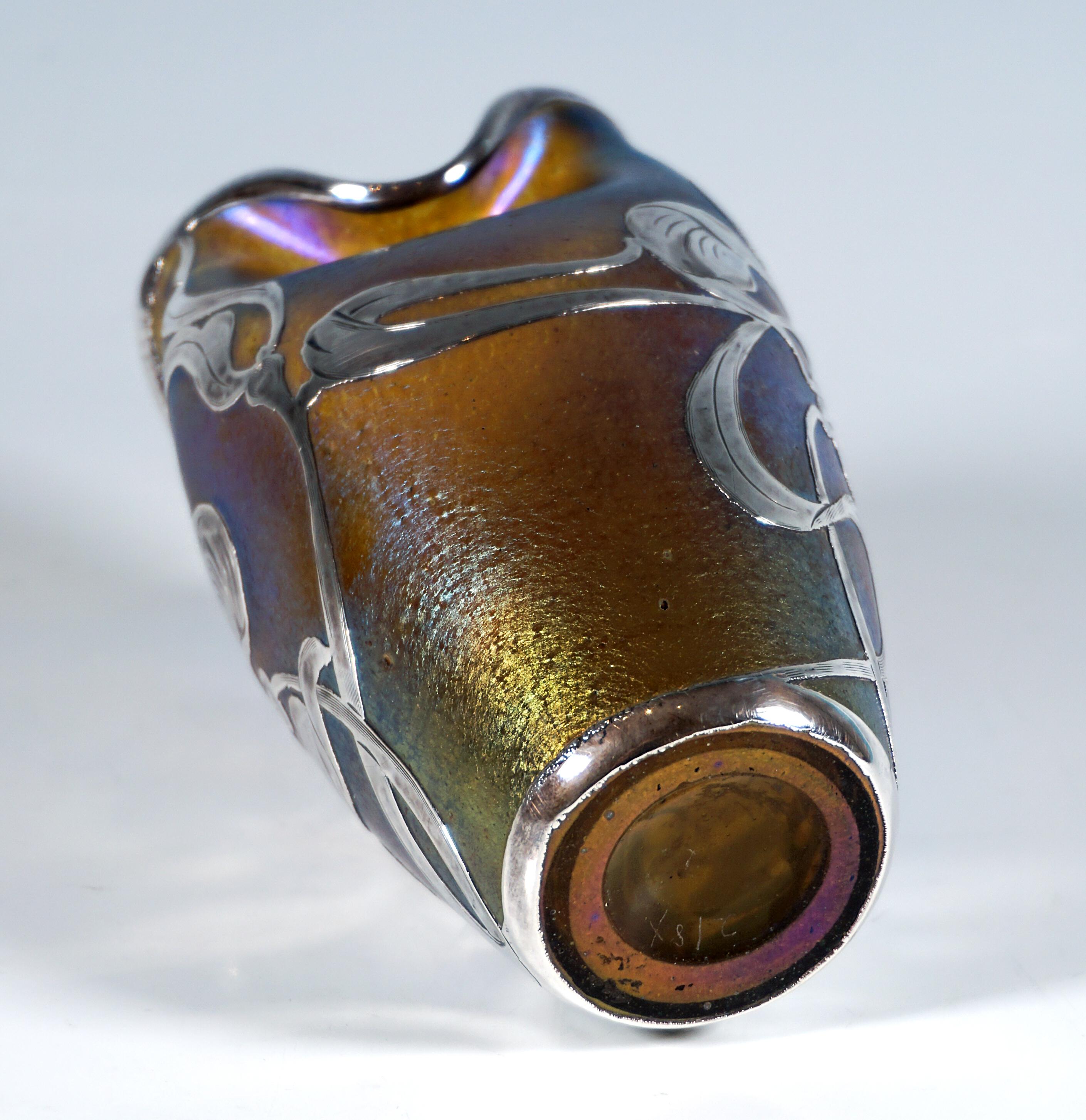 Loetz Art Nouveau Vase Decor Silberiris, Silver Overlay, Austria-Hungary, 1902 2