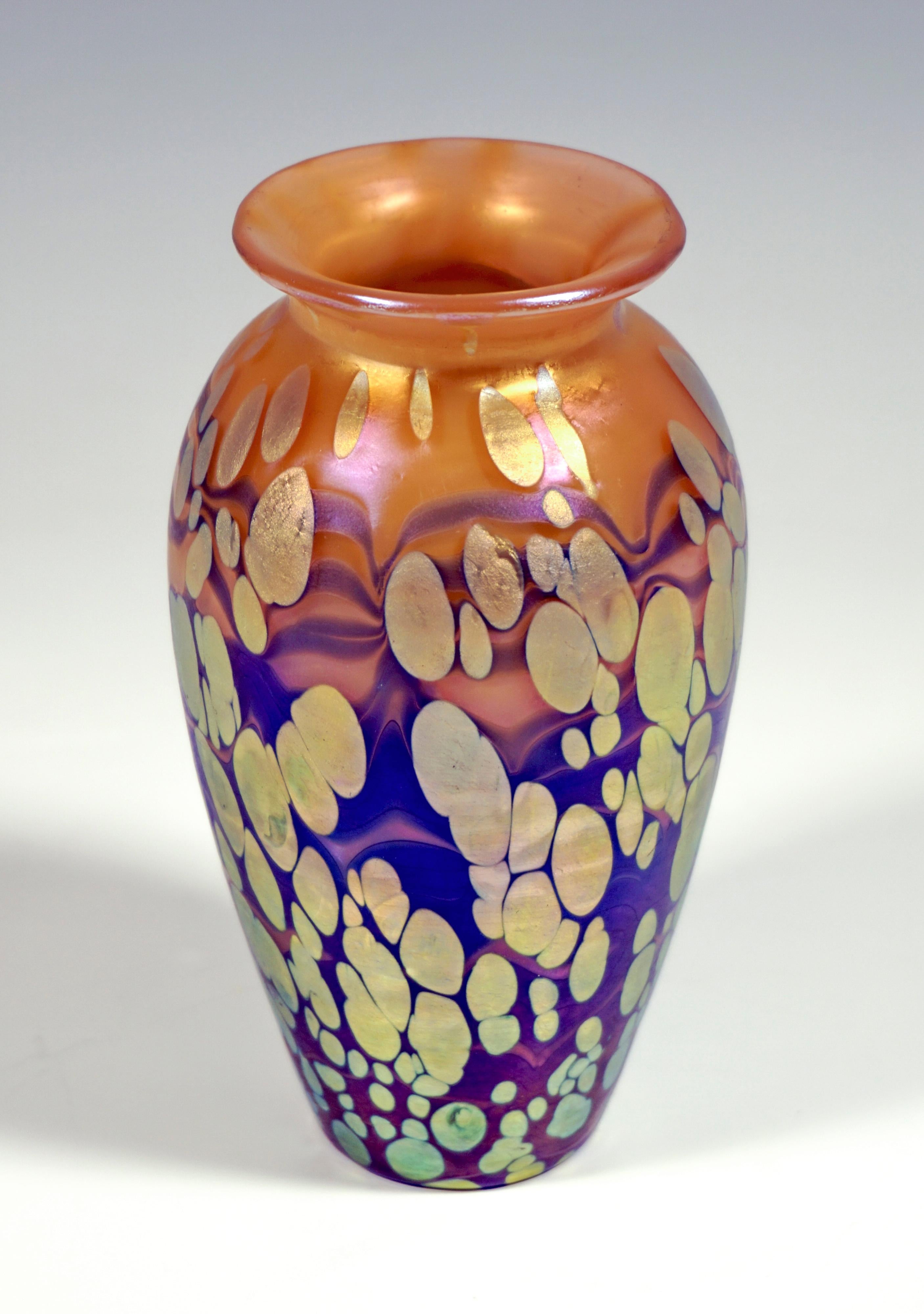 Hand-Crafted Loetz Art Nouveau Vase, Decor New-Red Cytisus, Austria-Hungary, Around 1902