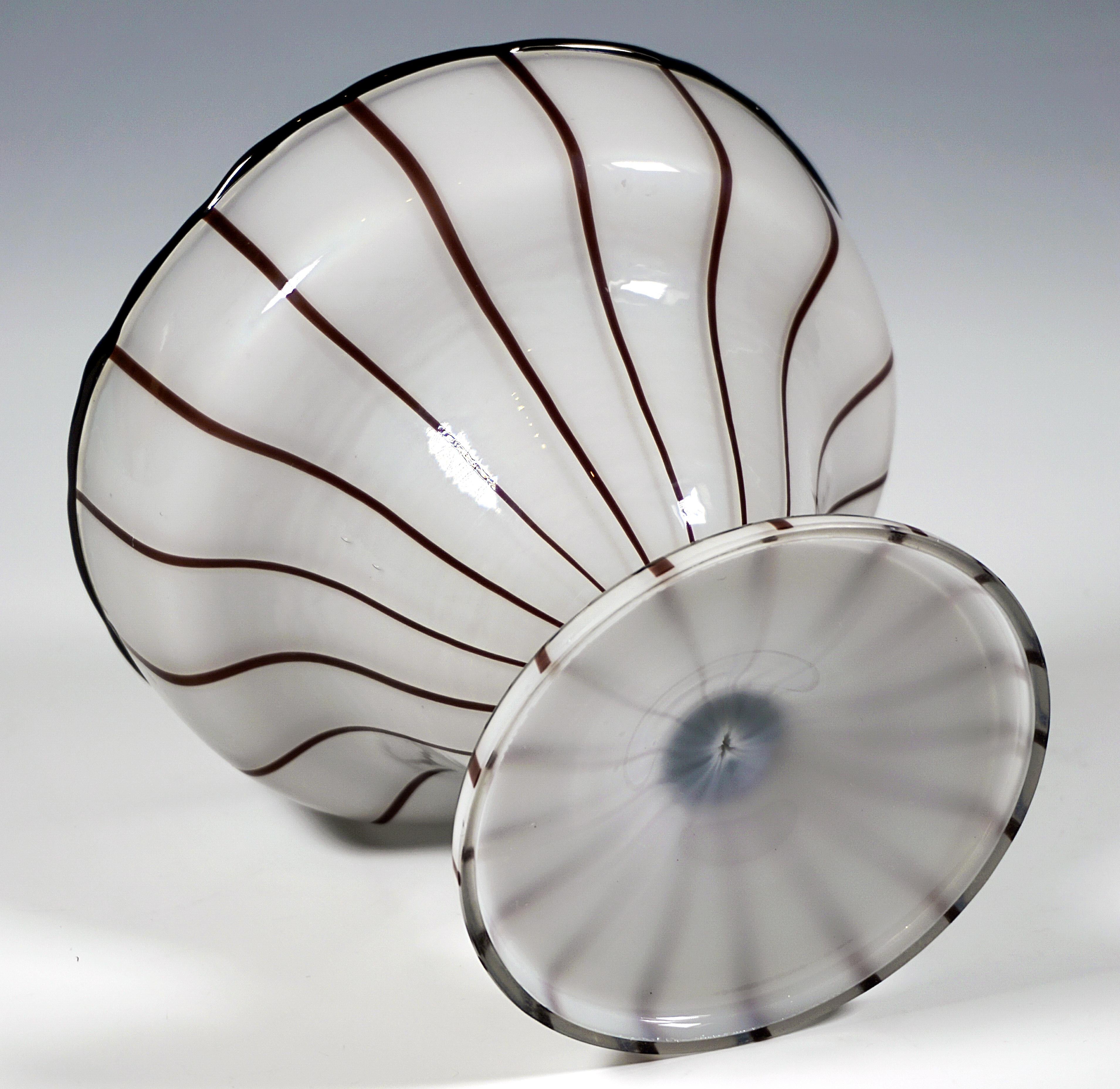 Hand-Crafted Loetz Art Nouveau Tango Vase, Execution 157 Opal-Black-Brown, Vienna ca 1914