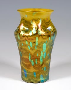 Loetz Art Nouveau Vase Metallic Yellow Cytisus, Bohemia around 1902