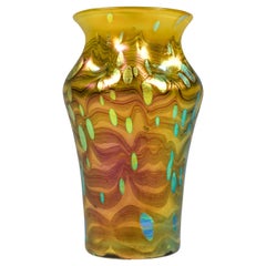 Antique Loetz Art Nouveau Vase Metallic Yellow Cytisus, Bohemia around 1902