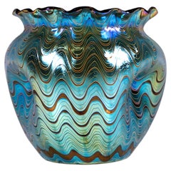 Loetz Art Nouveau Vase PG Ruby 6893 Pressed 3 Times, Wavy Rim, Bohemia, Ca 1899