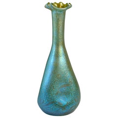 Loetz Art Nouveau Vase Phaenomen Mercur Iridescent with Etched Decor 1900