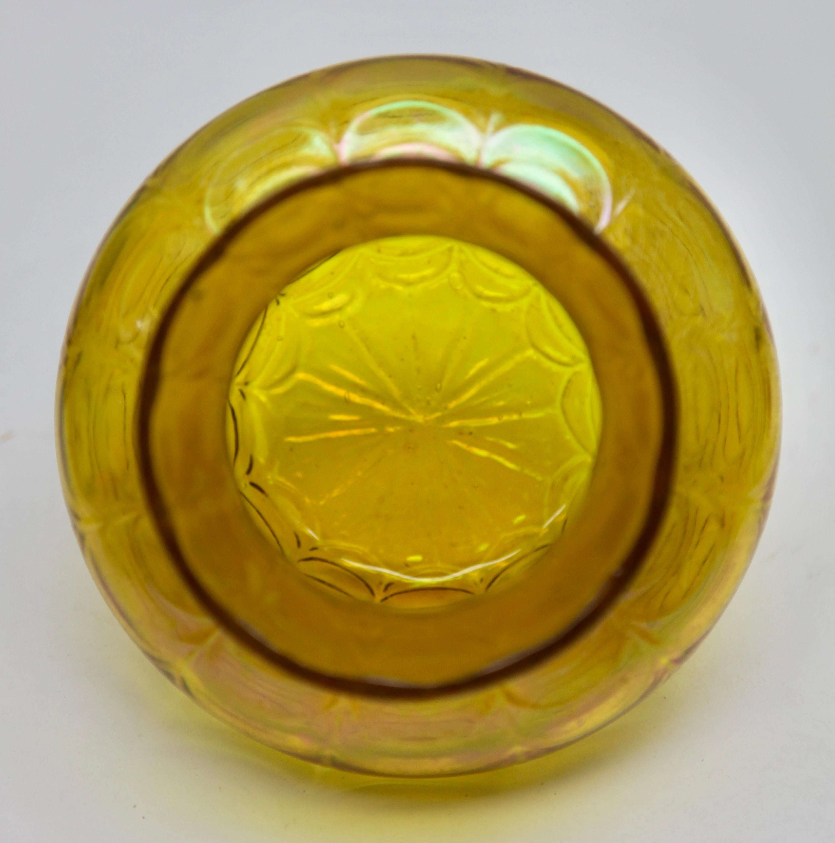 Jugendstil-Vase mit schmiedeeisernen Details aus irradiiertem Glas, 1900er Jahre im Zustand „Gut“ im Angebot in Verviers, BE