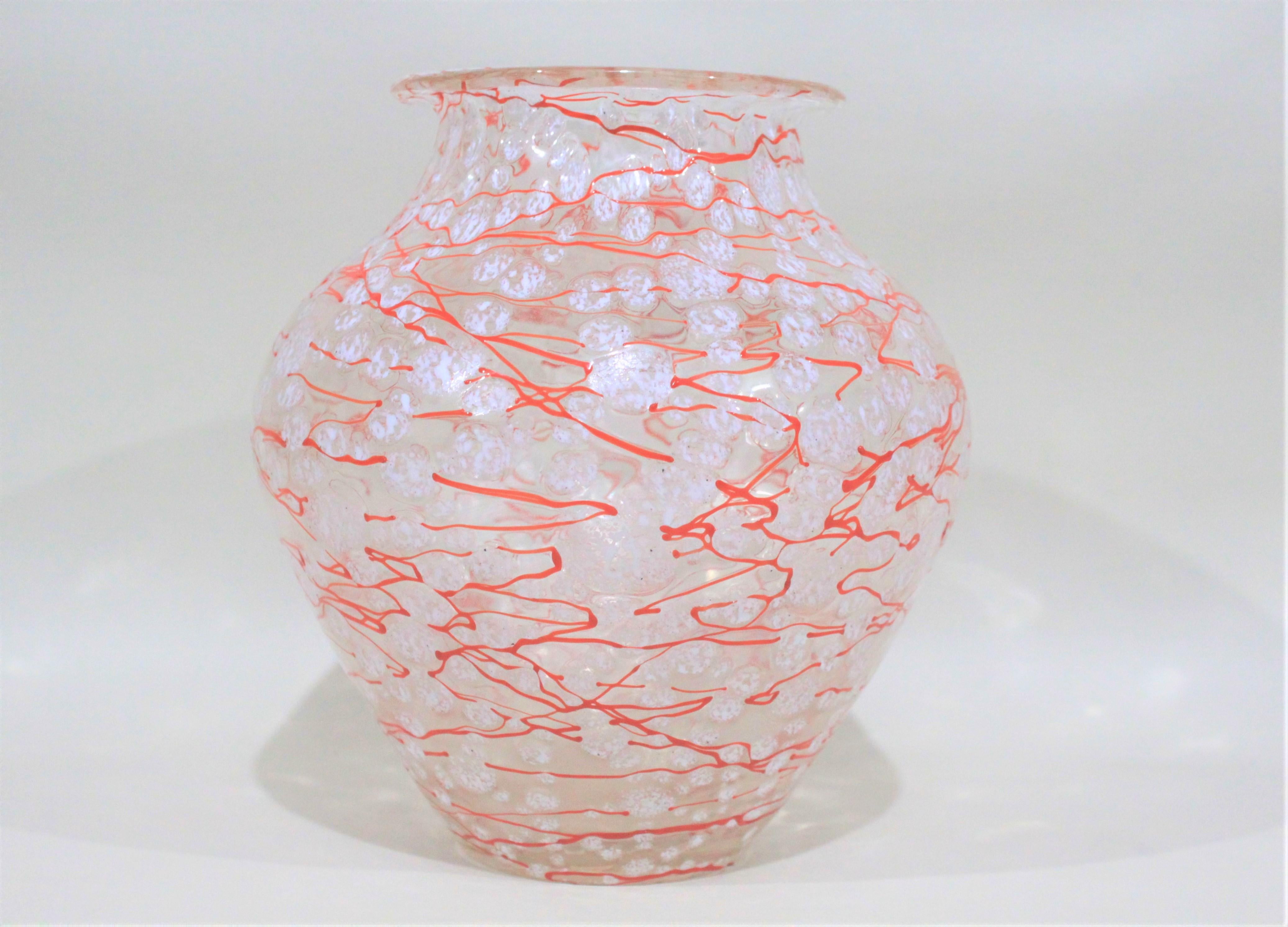 Art Deco Loetz Ausfuelrung C. Schneelflocken Art Glass Snowflakes Vase