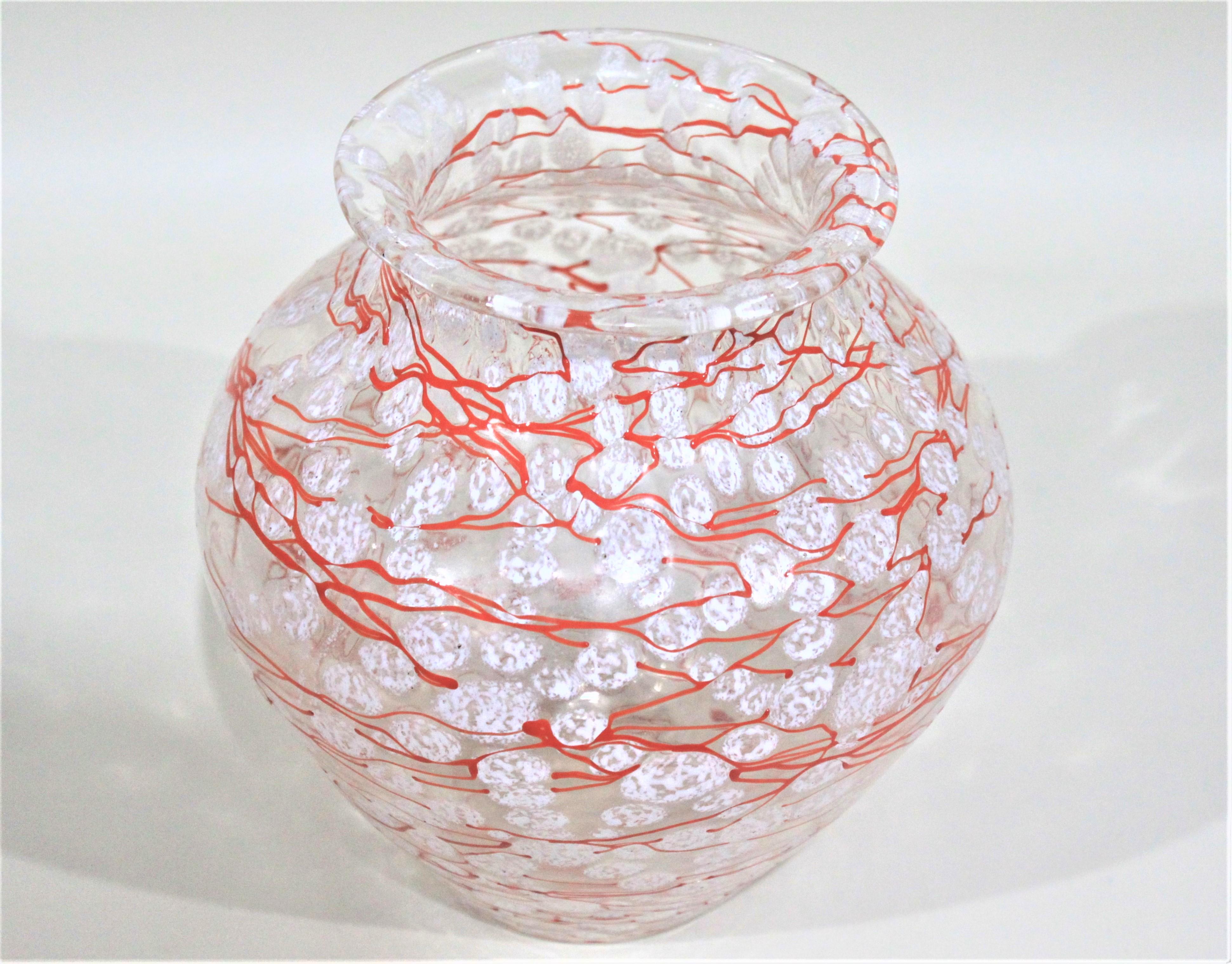 20th Century Loetz Ausfuelrung C. Schneelflocken Art Glass Snowflakes Vase