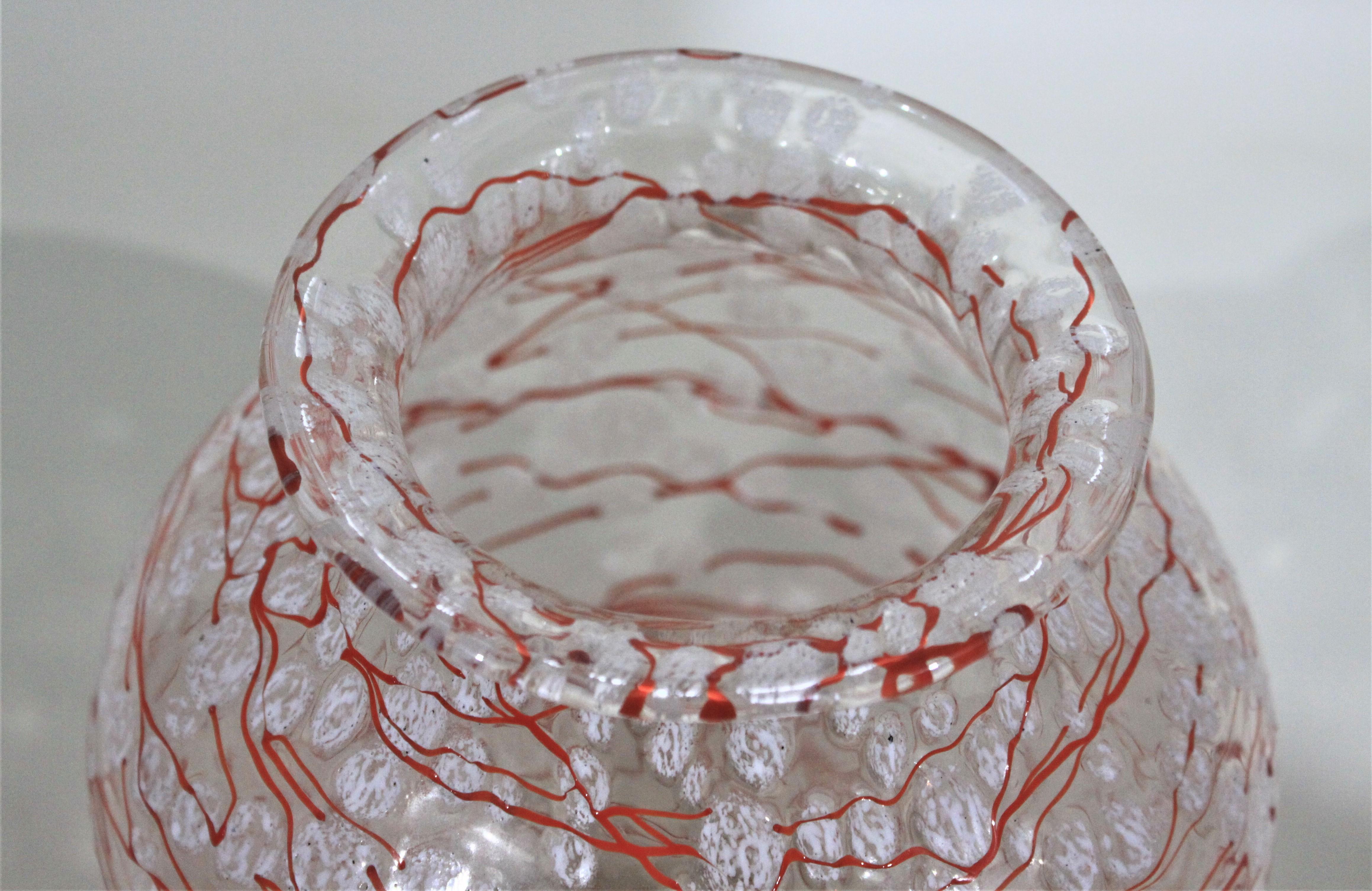 Loetz Ausfuelrung C. Schneelflocken Art Glass Snowflakes Vase 1