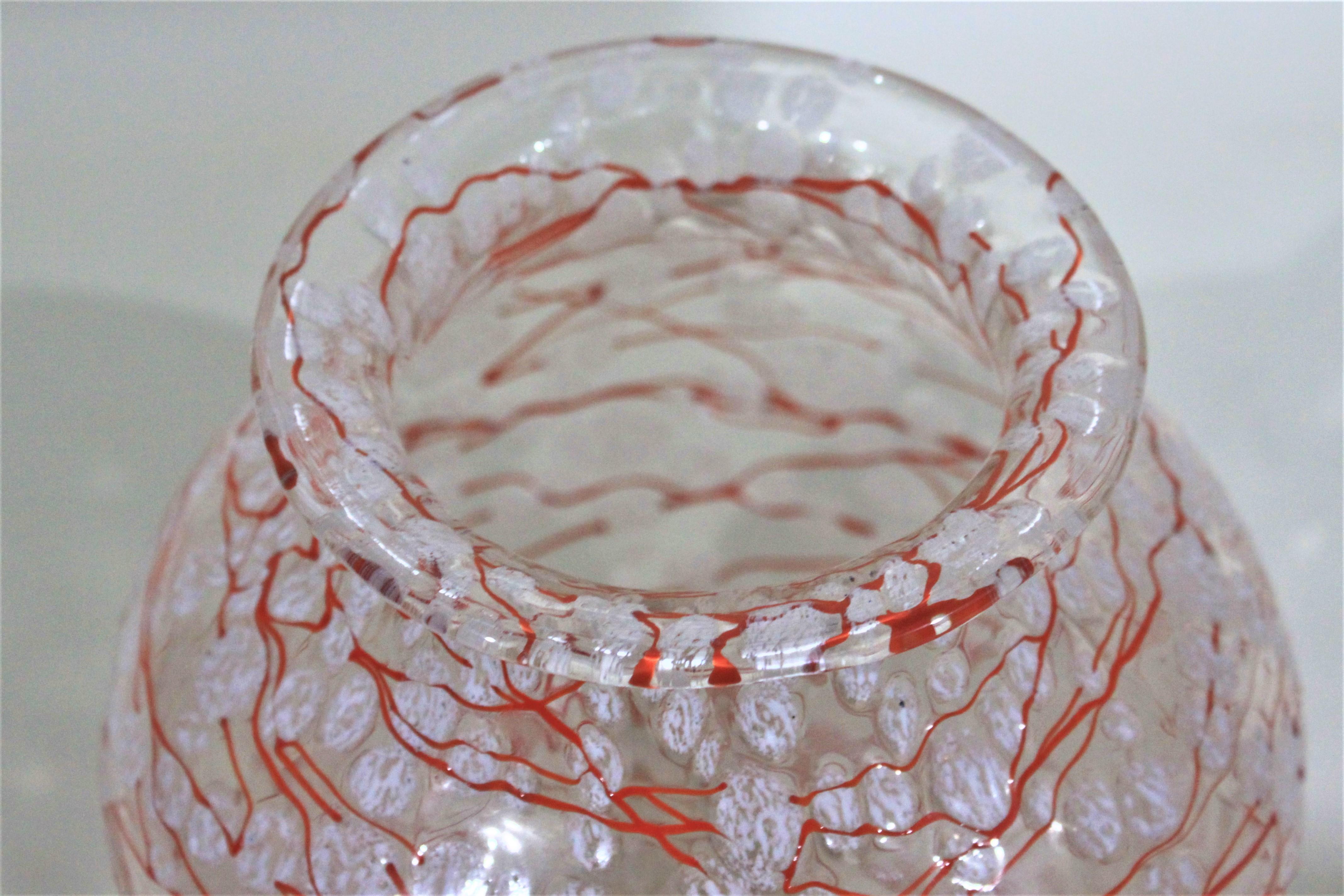 Loetz Ausfuelrung C. Schneelflocken Art Glass Snowflakes Vase 2