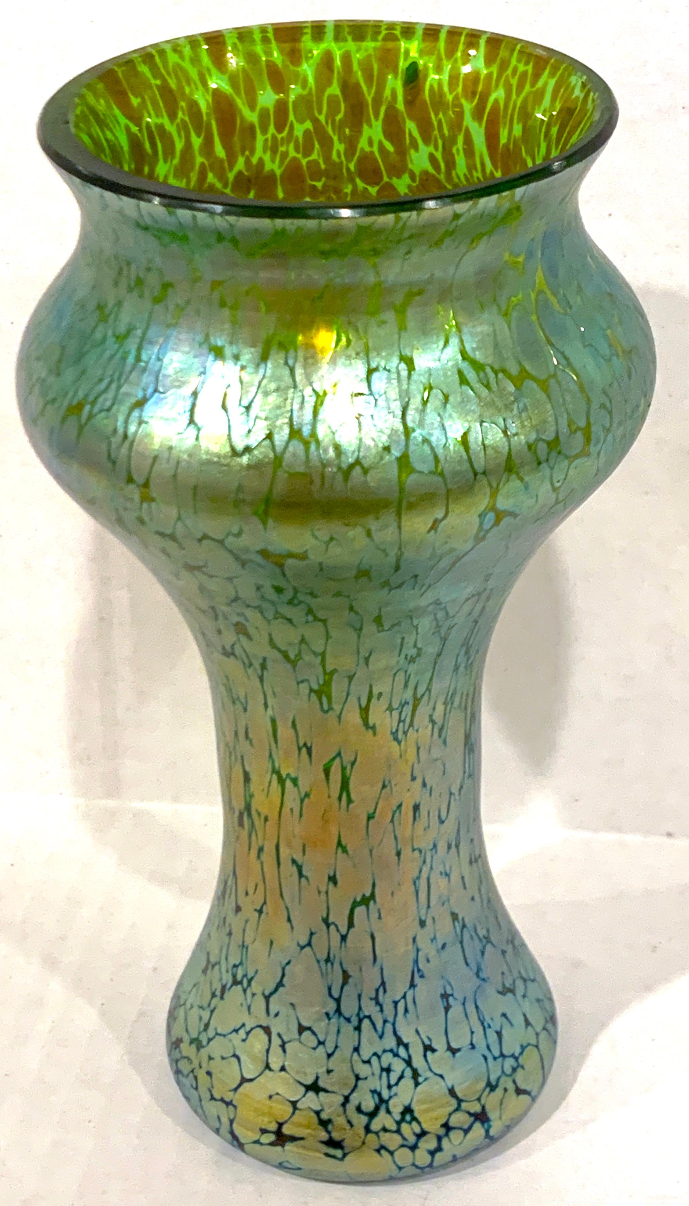 Loetz Blue-Green Oil Spot Vase For Sale 1