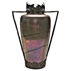 Vase à fleurs en verre artistique irisé d'après Loetz, Bohème Jugendstil, vers 1900