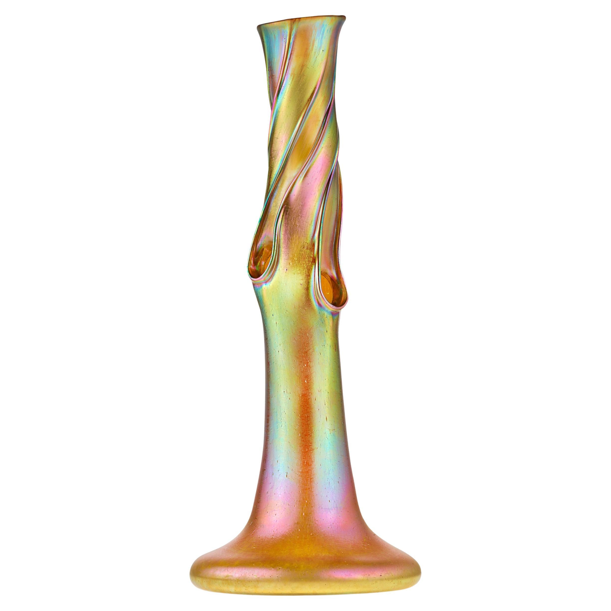 Loetz Candia Silberiris vase tronc d'arbre