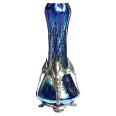 Antique Loetz Cobalt Papillon Art Nouveau Vase