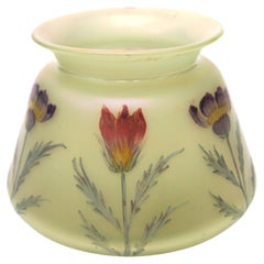 Loetz Enamelled Arcadia glass vase Bohemian c1898