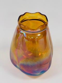 Loetz glass style circa 1950 vase.