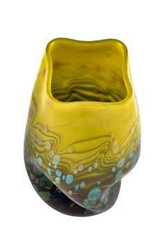 Loetz Glass Vase Austrian Jugendstil circa 1902 Green Iridescent