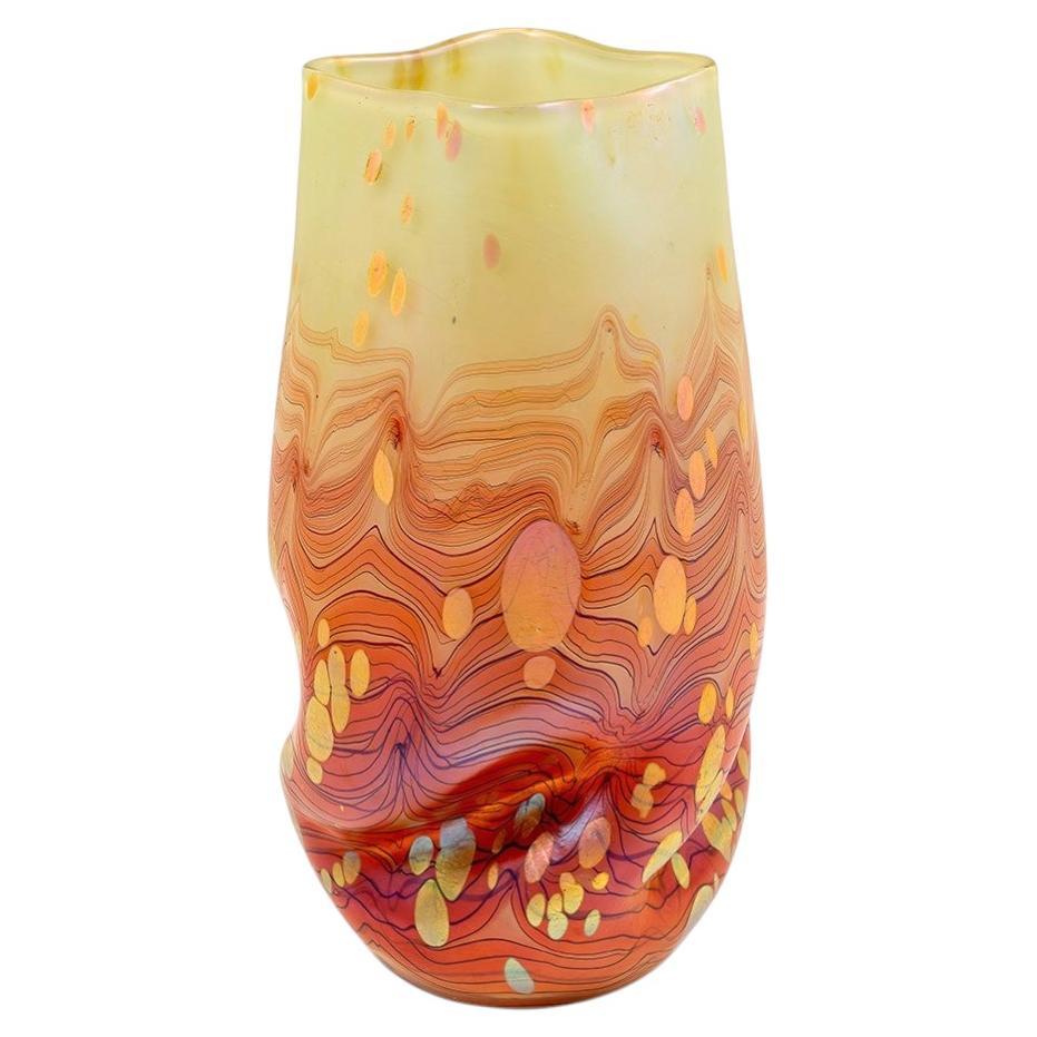 Loetz Glass Vase, Cytisus Maigrün mit Roth, Blown Glass, Austria, 1904