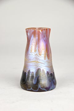 Jarrón Loetz Glass PG 358 de Hans Hofstoetter para la Exposición Universal de París, Bohemia, 1900