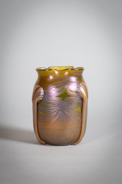 Loetz Glass Vase with Applied Handles, circa 1910