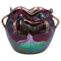 Loetz Glass Vase with Drawn Handles circa 1901 Austrian Jugendstil
