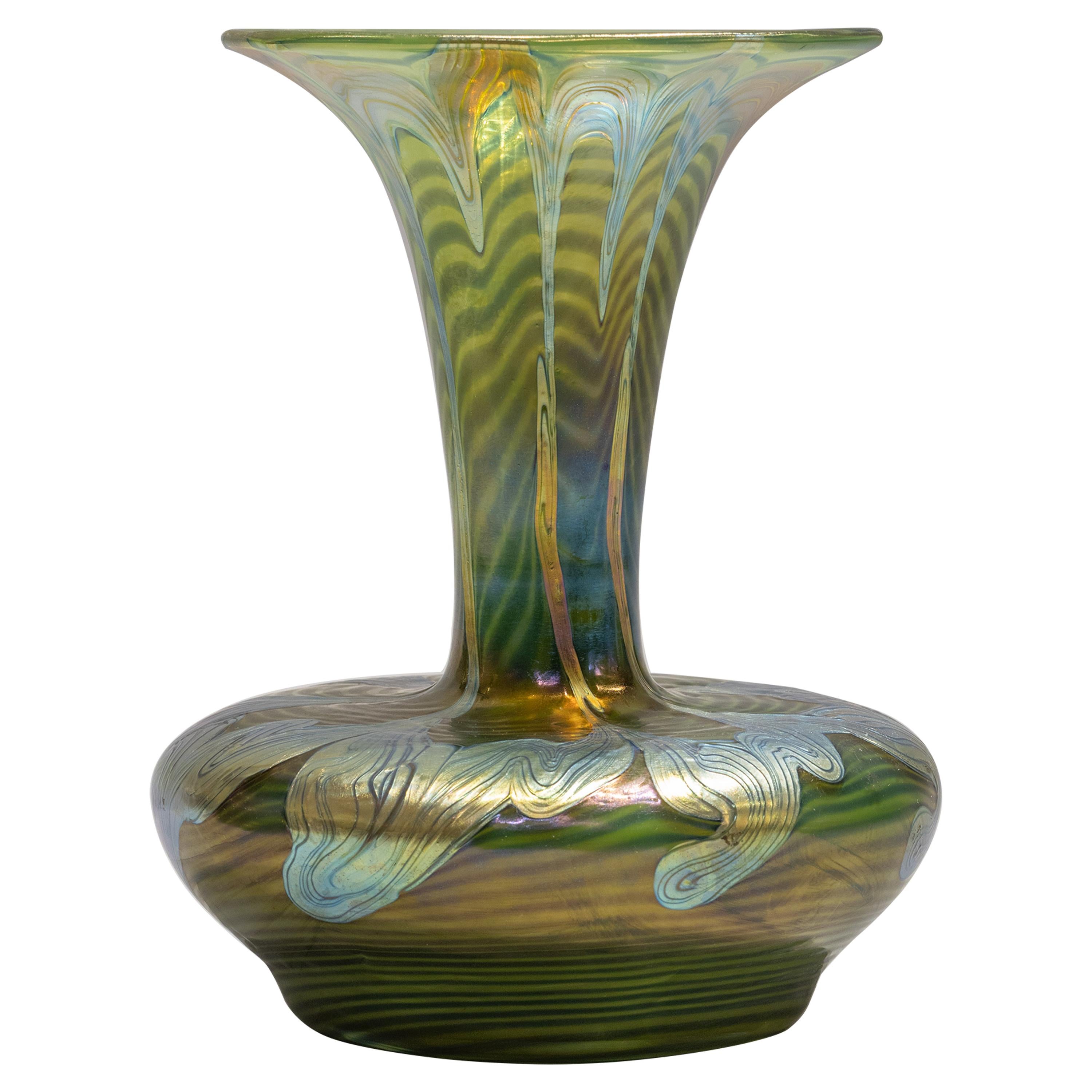 Loetz Iridescent Glass Vase, circa 1900 For Sale
