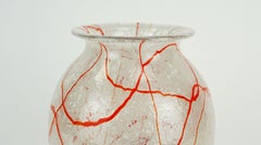 loetz klostermühle art deco glass VASE 1930s orange white and clear glass