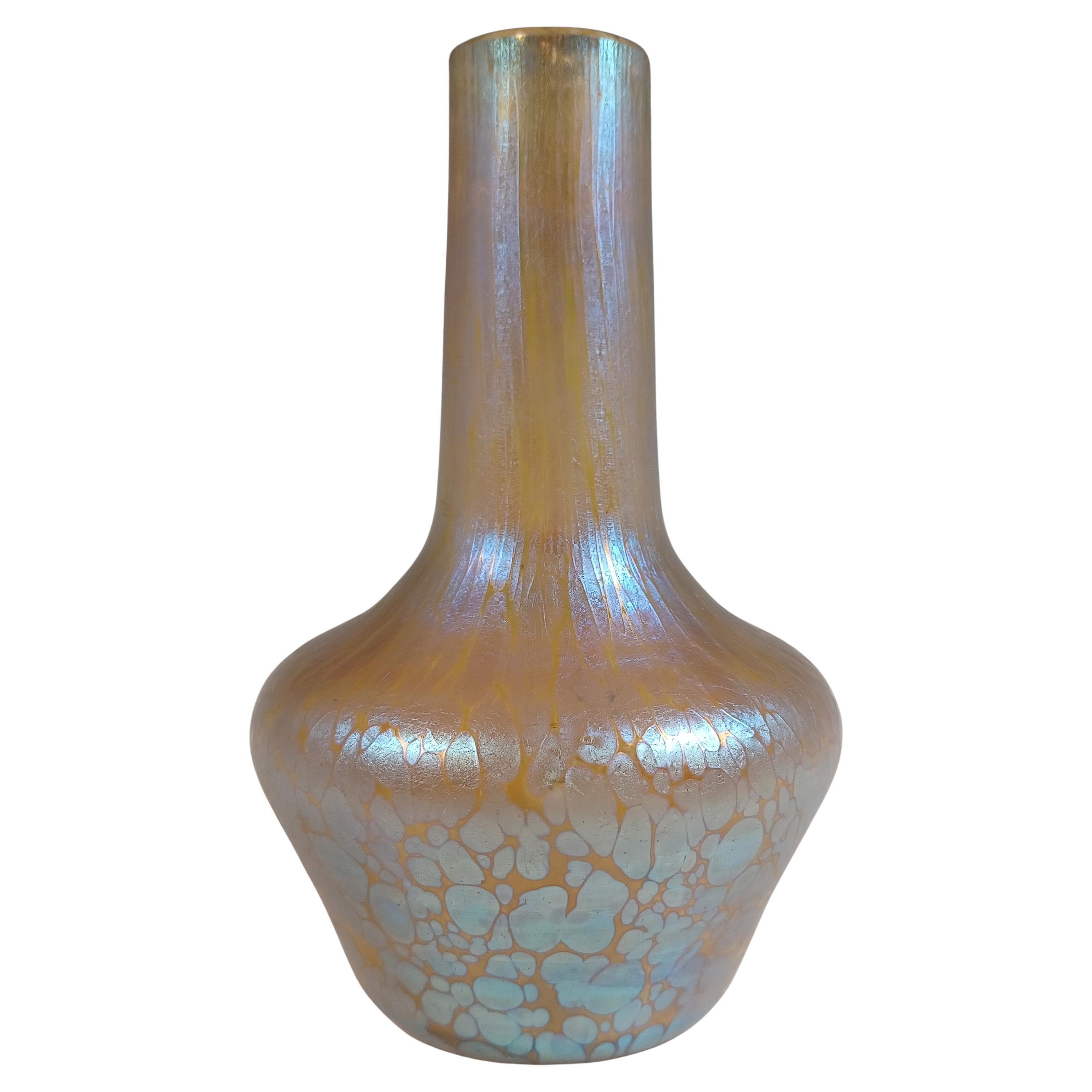 Loetz / Lötz Art Nouveau Golden Glass Candia Papillon Vase